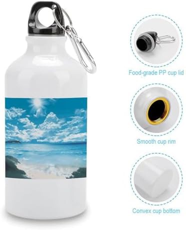 400ml Aluminum Sports Water Bottle Tropical Seascape Printed Large — photo 5