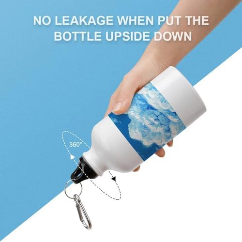 400ml Aluminum Sports Water Bottle Cat Shaped Cloud Printed Large — photo 3