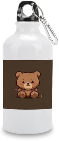 400ml Aluminum Sports Water Bottle Cartoon Brown Cute Bear Printed