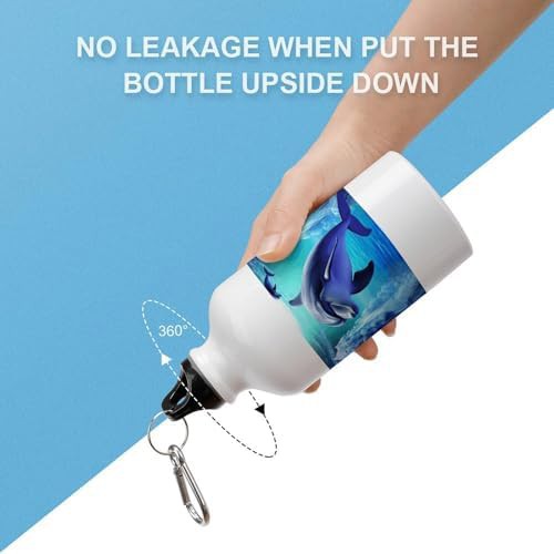 400ml Aluminum Sports Water Bottle Dolphin Printed Large Capacity — photo 3