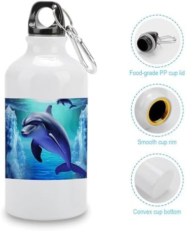 400ml Aluminum Sports Water Bottle Dolphin Printed Large Capacity — photo 5