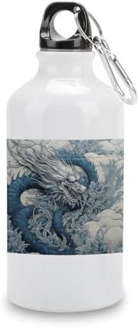 400ml Aluminum Sports Water Bottle Dragon Pattern Printed Large