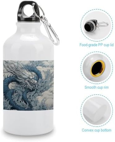 400ml Aluminum Sports Water Bottle Dragon Pattern Printed Large — photo 5