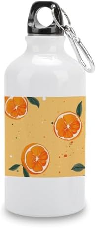 400ml Aluminum Sports Water Bottle Cartoon Style Orange Printed