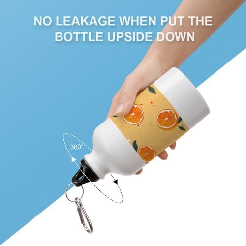 400ml Aluminum Sports Water Bottle Cartoon Style Orange Printed — photo 3