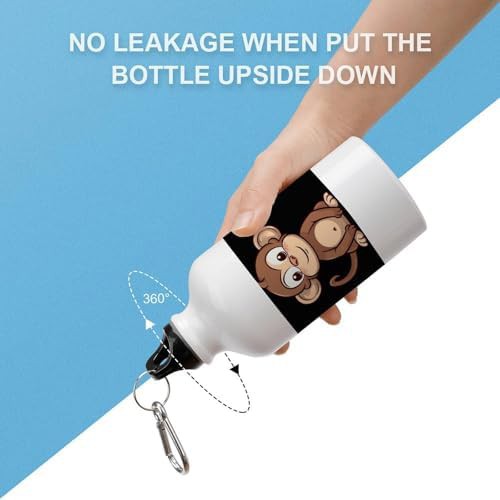 400ml Aluminum Sports Water Bottle Cartoon Brown Monkey Printed — photo 3