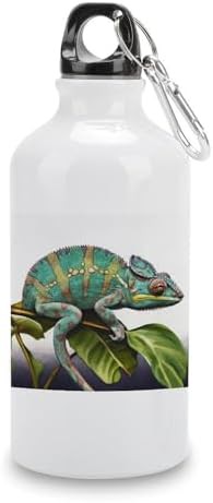 400ml Aluminum Sports Water Bottle Chameleon Printed Large Capacity