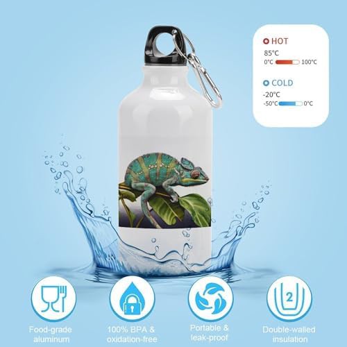 400ml Aluminum Sports Water Bottle Chameleon Printed Large Capacity — photo 4