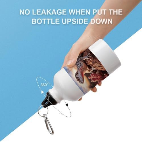 400ml Aluminum Sports Water Bottle White Lizard Printed Large — photo 3