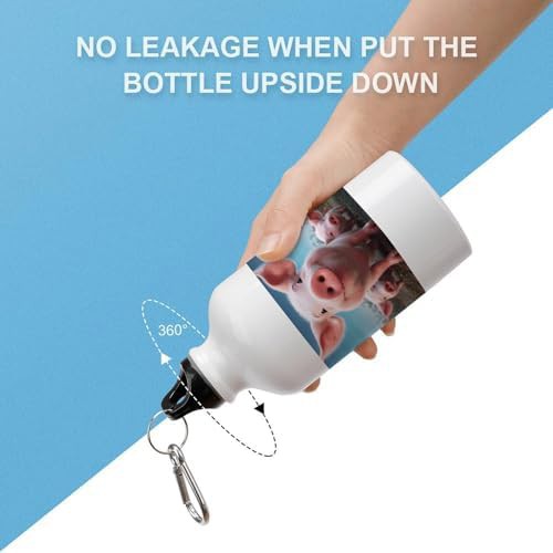 400ml Aluminum Sports Water Bottle Funny Cute Pig Printed Large