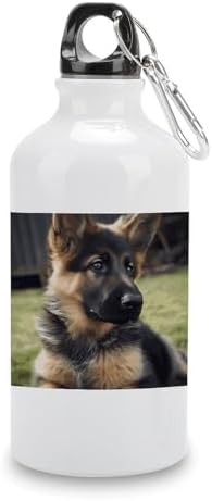 400ml Aluminum Sports Water Bottle German Shepherd Puppy Printed