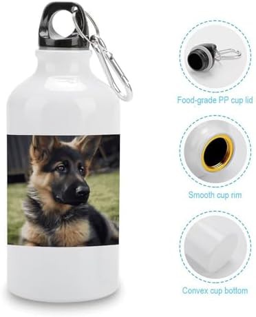 400ml Aluminum Sports Water Bottle German Shepherd Puppy Printed — photo 5
