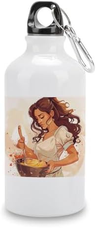 400ml Aluminum Sports Water Bottle Woman Cooking Depiction Printed