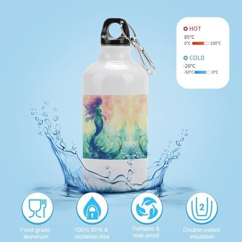 400ml Aluminum Sports Water Bottle Beautiful Mermaid Tail Printed — photo 4