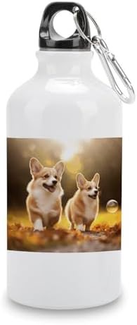 400ml Aluminum Sports Water Bottle Cute Corgi Dog Printed Large