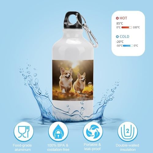 400ml Aluminum Sports Water Bottle Cute Corgi Dog Printed Large — photo 4