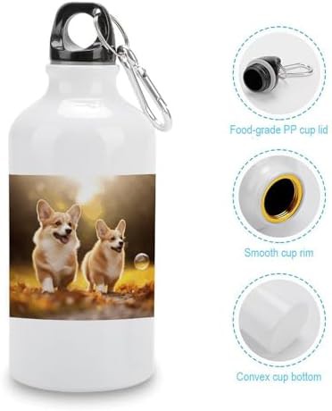 400ml Aluminum Sports Water Bottle Cute Corgi Dog Printed Large — photo 5