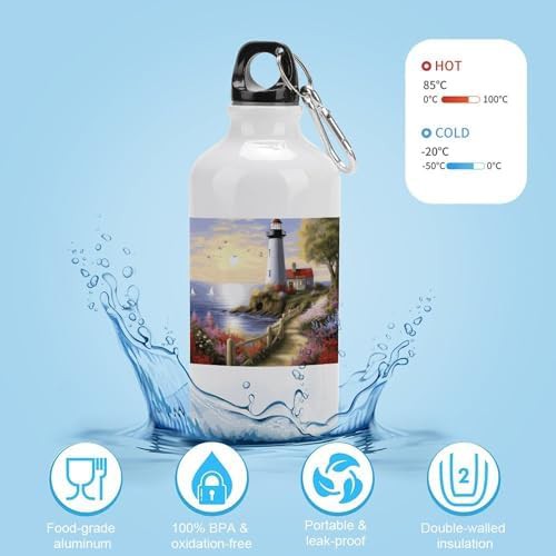 400ml Aluminum Sports Water Bottle Lighthouse Diamond Painting — photo 4