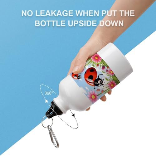 400ml Aluminum Sports Water Bottle Cartoon Ladybug Flower Printed — photo 3