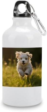 400ml Aluminum Sports Water Bottle Puppy Crossing The Grass Printed