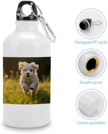 400ml Aluminum Sports Water Bottle Puppy Crossing The Grass Printed — photo 5