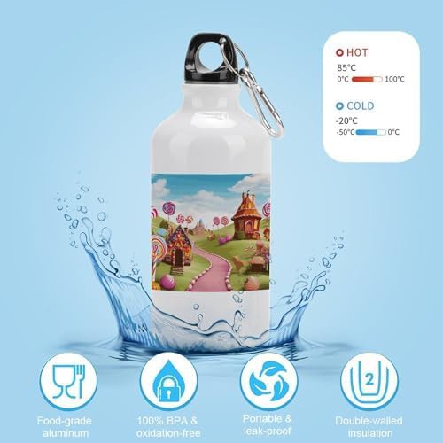 400ml Aluminum Sports Water Bottle Candy Land Printed Large — photo 4