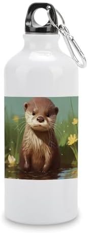 600ml Aluminum Sports Water Bottle Cute Otter Printed Large