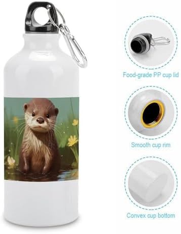 600ml Aluminum Sports Water Bottle Cute Otter Printed Large — photo 5