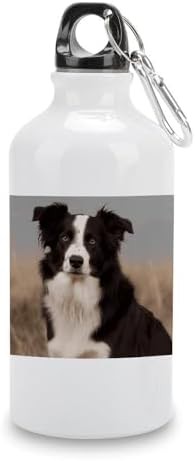 400ml Aluminum Sports Water Bottle Border Collie Printed Large