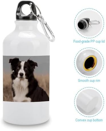 400ml Aluminum Sports Water Bottle Border Collie Printed Large — photo 5