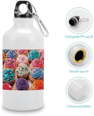 400ml Aluminum Sports Water Bottle Birthday Cupcakes Printed Large — photo 5