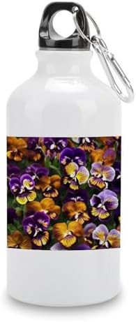 400ml Aluminum Sports Water Bottle Pansy Perfection Printed Large