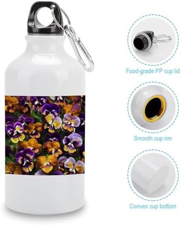 400ml Aluminum Sports Water Bottle Pansy Perfection Printed Large — photo 5