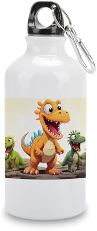 400ml Aluminum Sports Water Bottle Cartoon Dinosaur Images Printed