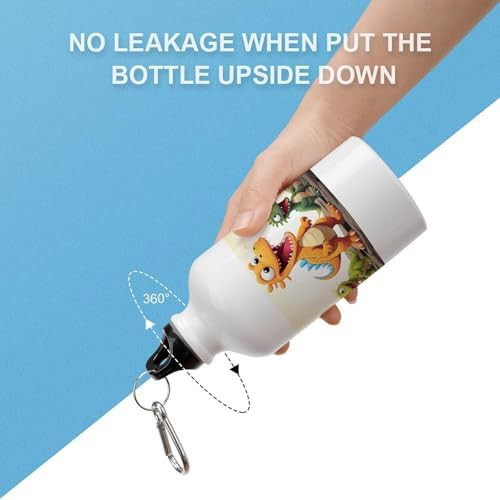 400ml Aluminum Sports Water Bottle Cartoon Dinosaur Images Printed — photo 3
