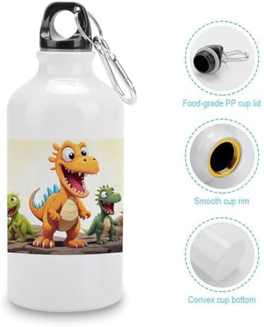 400ml Aluminum Sports Water Bottle Cartoon Dinosaur Images Printed — photo 5