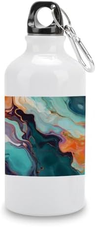 400ml Aluminum Sports Water Bottle Colourful Marble Printed Large