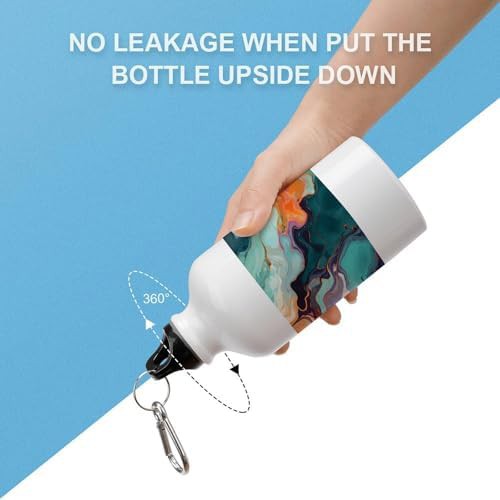 400ml Aluminum Sports Water Bottle Colourful Marble Printed Large — photo 3