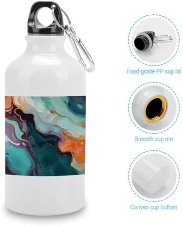 400ml Aluminum Sports Water Bottle Colourful Marble Printed Large — photo 5