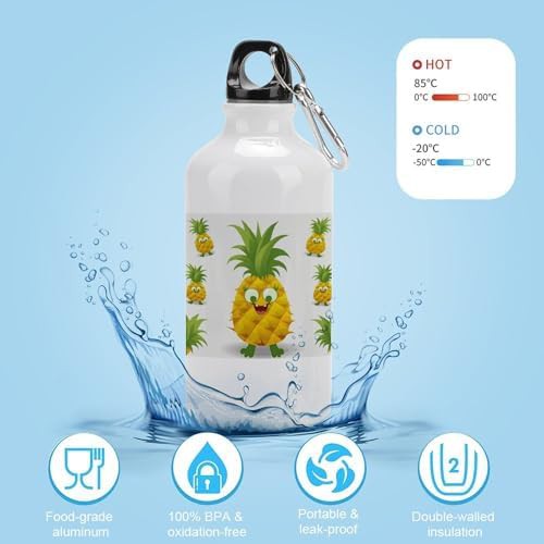 400ml Aluminum Sports Water Bottle Pineapple Printed Large Capacity — photo 4