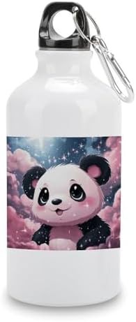 400ml Aluminum Sports Water Bottle Panda Printed Large Capacity