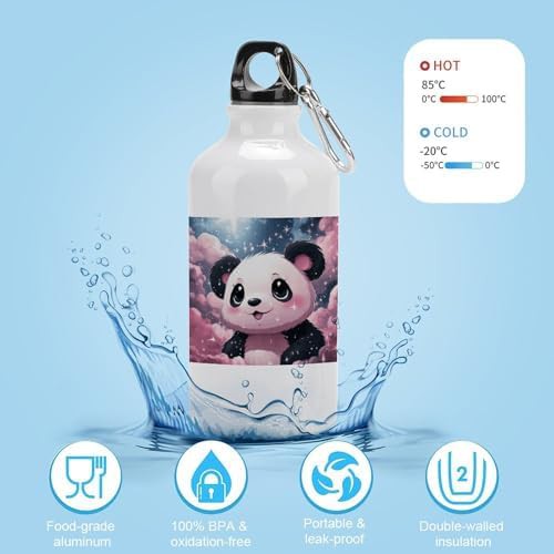 400ml Aluminum Sports Water Bottle Panda Printed Large Capacity — photo 4
