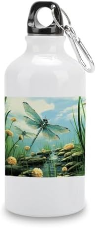 400ml Aluminum Sports Water Bottle Dragonflies in Flight Printed