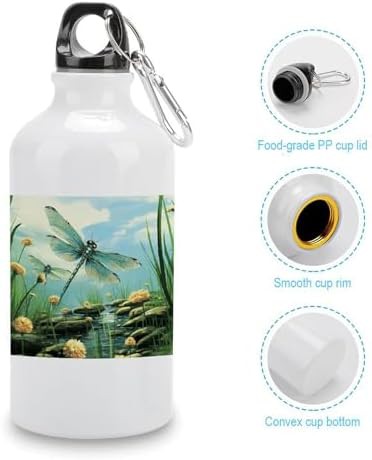 400ml Aluminum Sports Water Bottle Dragonflies in Flight Printed — photo 5