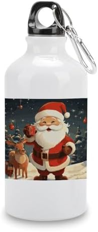 400ml Aluminum Sports Water Bottle Christmas Santa Claus Printed