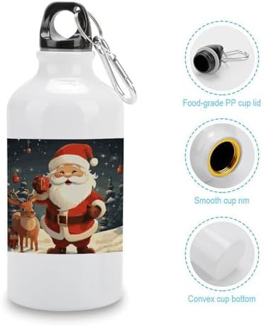 400ml Aluminum Sports Water Bottle Christmas Santa Claus Printed — photo 5