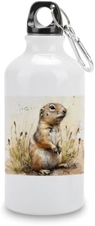 400ml Aluminum Sports Water Bottle Gopher And Grass Printed Large