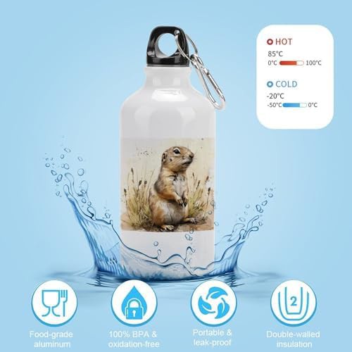 400ml Aluminum Sports Water Bottle Gopher And Grass Printed Large — photo 4