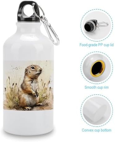 400ml Aluminum Sports Water Bottle Gopher And Grass Printed Large — photo 5