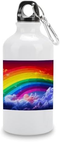 400ml Aluminum Sports Water Bottle Rainbow Printed Large Capacity